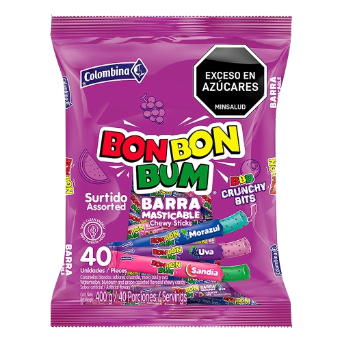 Bon Bon Bum Caramelo Masticable Surtido x 40 unds